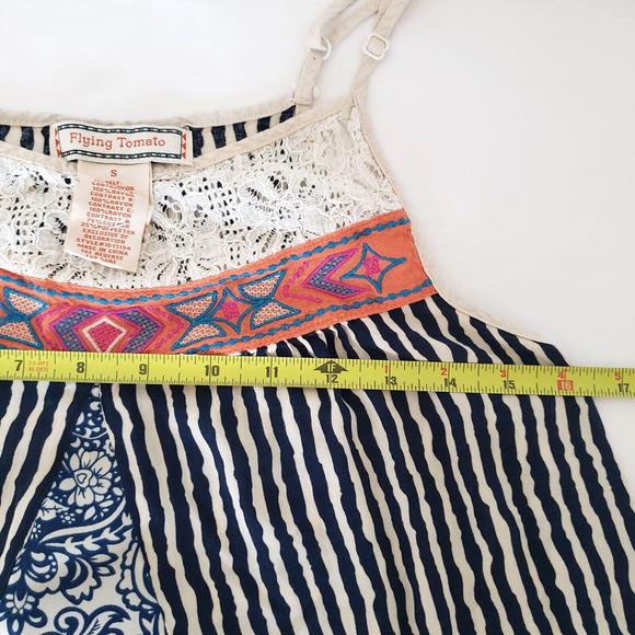 Flying Tomato Women SIZE S Geometric Tunic Top Mini Dress Spaghetti Strap FLAW - Picture 9 of 11